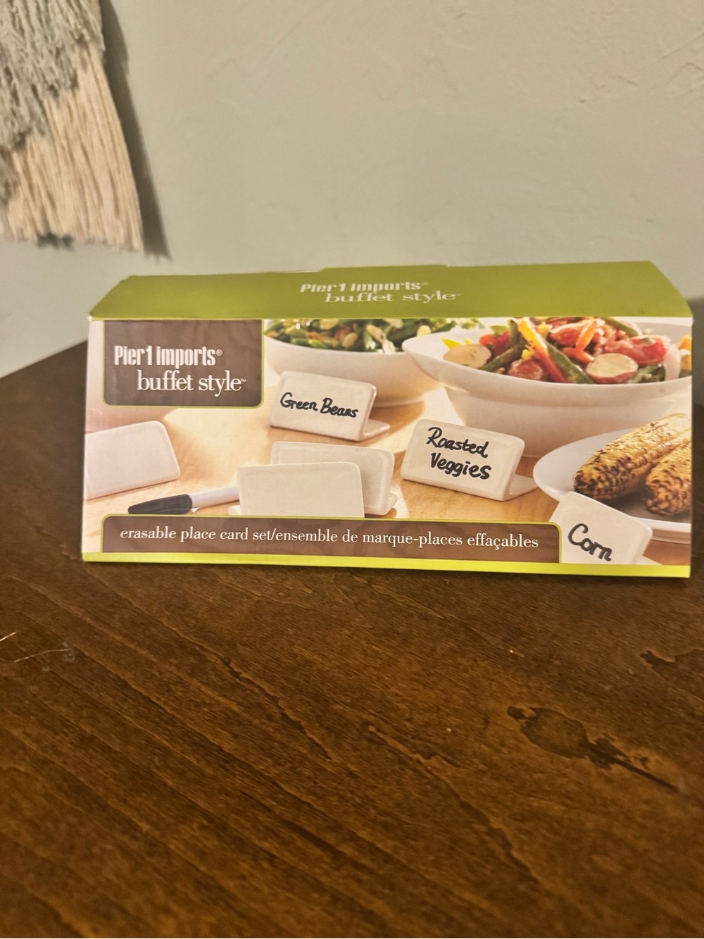 Pier 1 Imports Buffet Style Erasable White Ceramic Place Card Set - NIB